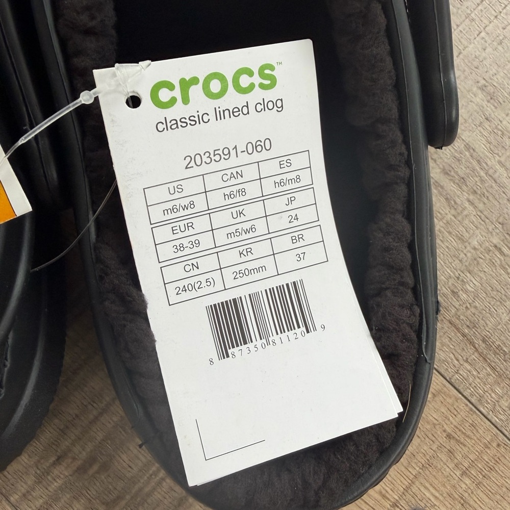 CROCS Kids Plush-Lined Clogs in Black - Picture 3 of 5